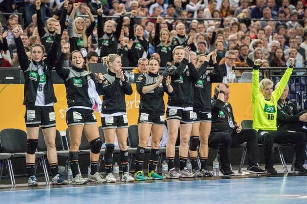 GER IHF WC 2017 Germany GER vs Netherlands NLD 08 12 2017 Arena Leipzig GER IHF WC 2017 Germany GER vs Netherlands NLD in picture Cheers of the German national team nordphotoxDostmann nph00325
