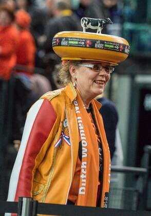 GER IHF World Cup 2017 Germany GER vs Netherlands NLD 08 12 2017 Arena Leipzig GER IHF World Cup 2017 Germany GER vs Netherlands NLD image Dutch fan with cheese on his head nordphotoxDostmann nph00325