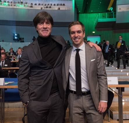 Frankfurt GER Hesse December 08 DFB Bundestag Congress Center Pictured national coach Joachim Loew and honorary play leader Phillip Lahm