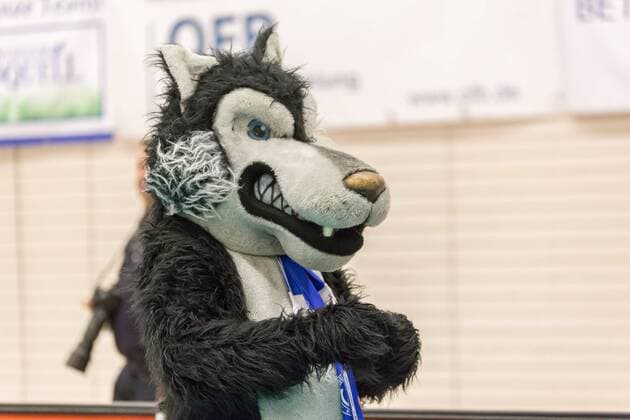 Mascot mascot VfB 91 Suhl Lotto Thuringia Volleyball 1 Bundesliga Women Black White Erfurt VfB 91 Suhl Lotto Thuringia xprx