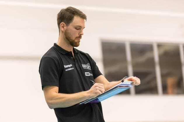 Jonas Kronseder Black White Erfurt Coach Volleyball 1 Bundesliga Women Black White Erfurt VfB 91 Suhl Lotto Thuringia xprx
