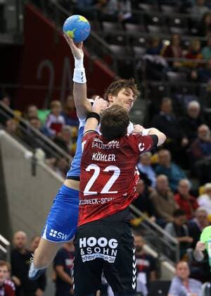 Ludwigsburg Handball 2 Bundesliga SG BBM Bietigheim vs VfL Lübeck Schwartau v. Paco Barthe BBM Steffen Köhler Lübeck