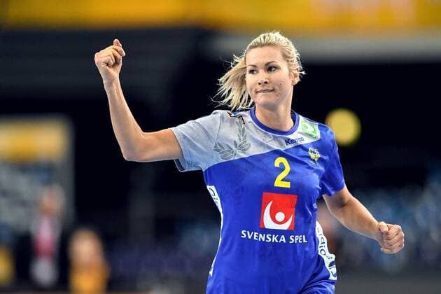 171210 Swedens Ulrika Toft Hansen celebrates the finals finals between Sweden and Slovenia during the World Cup on December 10, 2017 in Leipzig  Copyright: CARLxSANDIN BB171210CS095