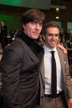 Joachim LOEW li LÖW Jogi National coach GER and Phillip LAHM Honorary captain GER Extraordinary DFB Bundestag on 08 12 2017 in Frankfurt Germany Â