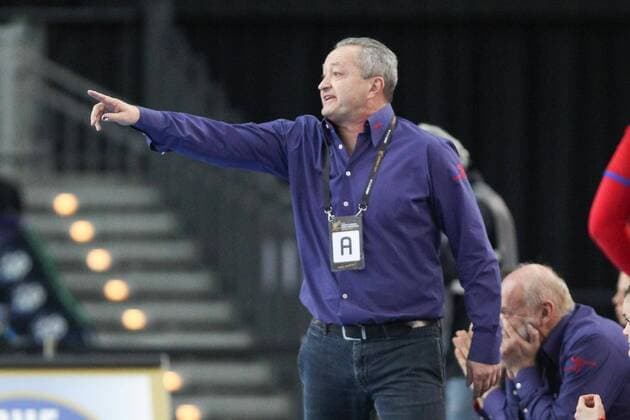 Romania Czech Republic Handball Women World Cup Leipzig 11 12 2017 Arena Leipzig World Cup 2017 Handball Women Eighth finals Romania ROU vs Czech Republic CZE In image Coach Jan BASNY Czech Republic