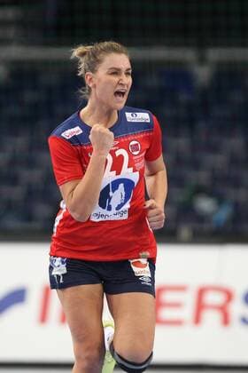 Leipzig 11 12 2017 Arena Leipzig World Cup 2017 Handball Women Eighth finals Spain ESP vs Norway NOR 23 31 10 13 Pictured Amanda KURTOVIC 22 Norway rejoices