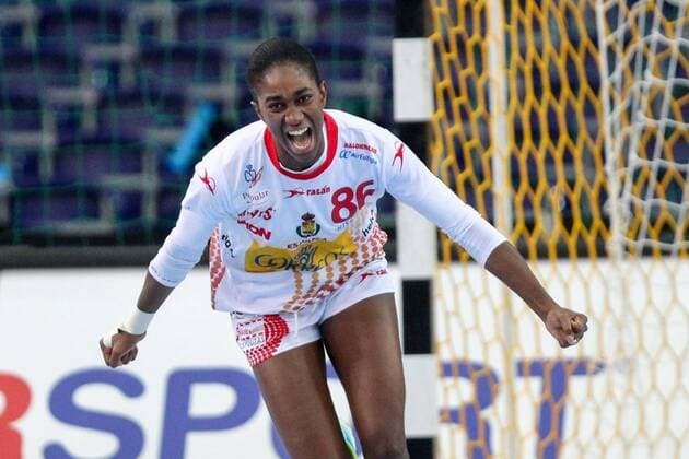 Leipzig 11 12 2017 Arena Leipzig World Cup 2017 Handball Women Eighth finals Spain ESP vs Norway NOR 23 31 10 13 Pictured Alexandrina CABRAL BARBOSA 86 Spain cheers