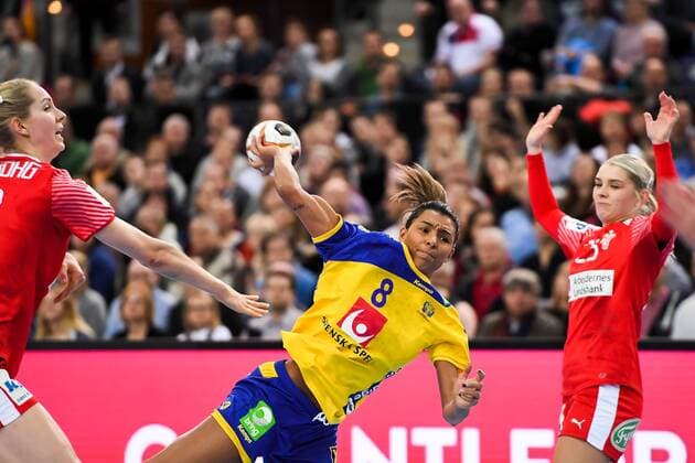 171212 Swedens Jamina Roberts in the quarterfinals between Sweden and Denmark during the World Cups World Cup on December 12, 2017 in Leipzig  Copyright: CARLxSANDIN BB171212CS035