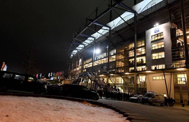 12 12 2017 xfux Football 1 Bundesliga Hamburger SV Eintracht Frankfurt emspor vl View Overview Volksparkstadion Hamburg Arena Stadium Stadium Football Stadium Night Light Dark Exterior Exterior Exterior Exterior Hamburg