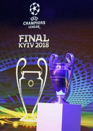 Fußball, CL, Finale-Logo wird in Kiew präsentiert December 12, 2017 - Kiev, Ukraine - The Champions League trophy and the logo of the 2018 UEFA Champions League final on display, during the presentation of the logo of the 2018 UEFA Champions League final in Kiev, Ukraine, on 12 December 2017. The UEFA Champions League final will be played at the Olimpiyskiy stadium in Kiev on 26 May 2018. Presentation of the logo of the 2018 UEFA Champions League final - ZUMAg194 20171212_zap_g194_011 Copyright: xSergxGlovnyx