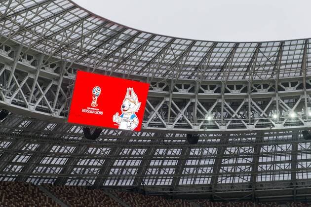 MOSKWA 01.12.2017 STADION LUZNIKI W MOSKWIE --- LUZHNIKI STADIUM IN MOSCOW TELEBIM WORLD CUP LOGO ZABIVAKA FOT. PIOTR KUCZA FOTOPYK NEWSPIX.PL --- Newspix.pl  171201PYK057