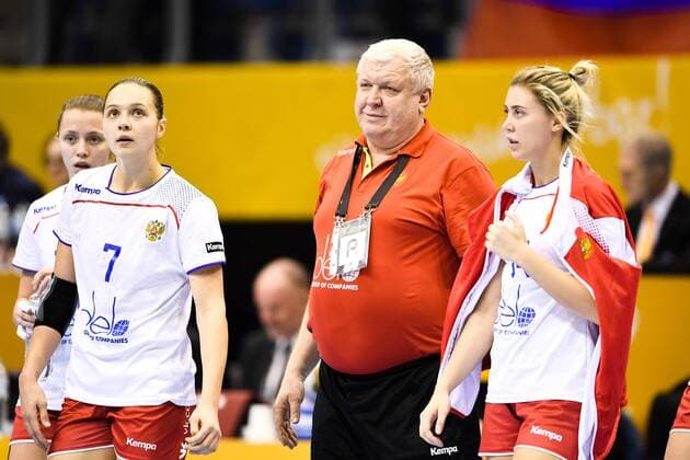 171213 Russian Federation Evgenii Trefilov in the quarterfinals between Norway and Russia during the World Cup on 13 December 2017 in Magdeburg  Copyright: CARLxSANDIN BB171213CS061