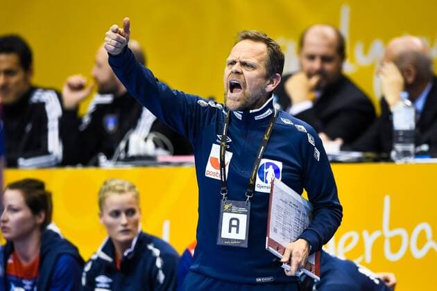 171213 Norways federation Thorir Hergeirsson in the quarterfinals between Norway and Russia during the World Cups World Cup on December 13, 2017 in Magdeburg  Copyright: CARLxSANDIN BB171213CS087