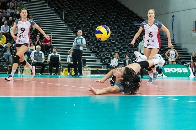 12 421 TS Volley DUEDINGEN vs Hapoel KFAR SABA CEV European Volleyball Cup Women 16th Finals 2 421 TS Volley DUEDINGEN vs Hapoel KFAR SABA CEV European Volleyball Cup Women 16th Finals DEPRATI Thays TS Volley Duedingen SUI 5 December 13 2017 in Friborg Salle Omnisport St Leonard Switzerland Photo Credit Ulf Schiller 2017 xUSx