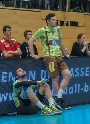 Disappointment at Chritoph MARKS 15 HER and Johannes KESSLER 14 HER after the end of the game Volleyball Bisons BUEHL BUE TSV Herrsching HER DVV Cup Men Semi-finals Season 2017 2018 on 13 12 2017 in Buehl G R O S S P O R T H A L L E Germany x20171213_125x