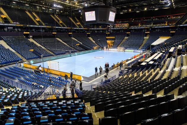 171214 Interior of the Barclaycard Arena in front of the semi-final between Sweden and France during the World Cup on 14 December 2017 in Hamburg  Copyright: CARLxSANDIN BB171214CS074