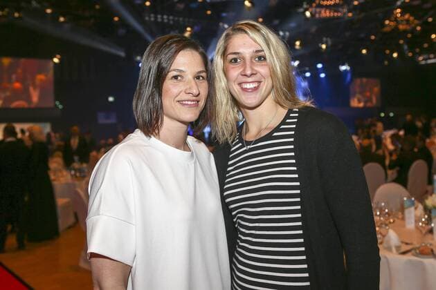 Felix Presentation NRW Sportsman of the Year 2017 Duesseldorf 15 12 2017 Ex javelin thrower Linda Stahl and Siebenkaempferin Kira Biesenbach TSV bayer 04 Leverkusen at the Felix Awards NRW Sportsman of the Year 2017 on 15 12 2017 in the Mitsubishi Electric hall in Duesseldorf Nordrhein Westfalen xakx