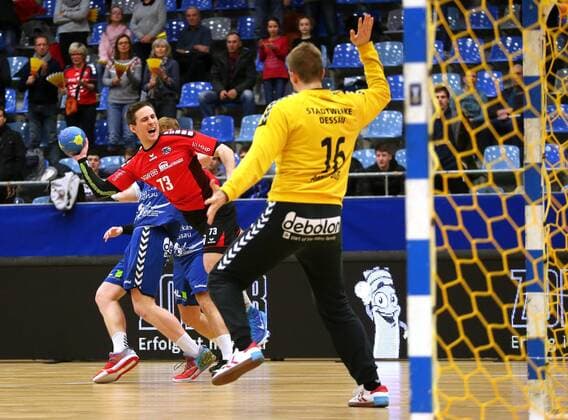 BAU 15 12 2017 Bietigheim Handball SG BBM Bietigheim vs Dessau Rosslauer HV 06 v 1 Martin Marcec BBM Philip Ambrosius Dessau