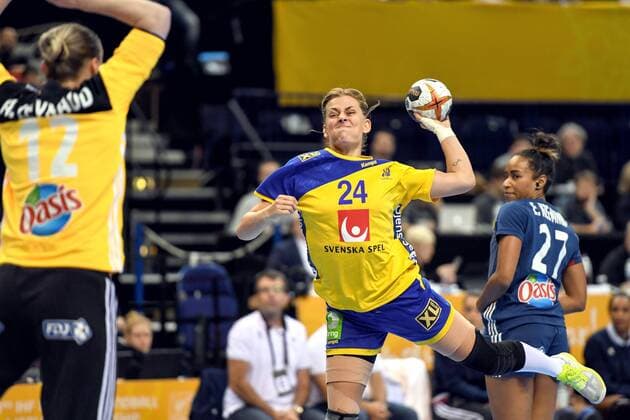 171215 Swedens Nathalie Hagman during the semi-final between Sweden and France during the World Cups World Cup on December 15, 2017 in Hamburg  Copyright: CARLxSANDIN BB171215CS105