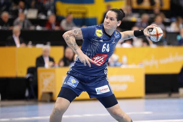 Sweden France 23 IHF Handball Womens World Cup Hamburg 15 12 17 Hamburg 15 12 17 Sport Handball 23 IHF Handball Womens World Cup Semifinals Sweden France Alexandra Lacrabere France 64 xmmkx