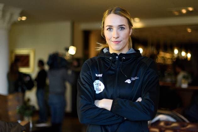 171216 Lois Abbingh poses for a portrait at a press meeting with the Dutch launch during the World Cup on December 16, 2017 in Hamburg  Copyright: CARLxSANDIN BB171216CS032