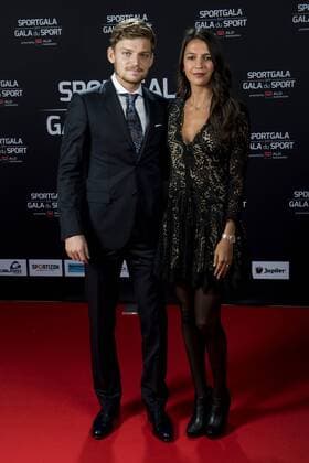 Tennis player David Goffin and Goffin s girlfriend, Stephanie pictured during the gala evening for the man and woman of the year 2017 awards, Saturday 16 December 2017, in Brussels. JASPERxJACOBS  x05234394x
