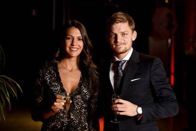 Tennis player David Goffin and Goffin s girlfriend, Stephanie pictured during the gala evening for the man and woman of the year 2017 awards, Saturday 16 December 2017, in Brussels. POOLxPHILIPPExCROCHET  x05234561x