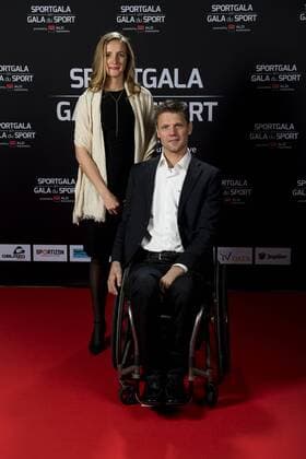 Wheelchair athlete Peter Genyn pictured during the gala evening for the man and woman of the year 2017 awards, Saturday 16 December 2017, in Brussels. JASPERxJACOBS  x05234661x