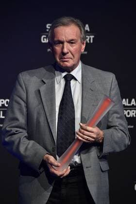 Athletics coach Roger Lespagnard winner of the coach of the year, pictured during the gala evening for the man and woman of the year 2017 awards, Saturday 16 December 2017, in Brussels. ERICxLALMAND  x05234697x