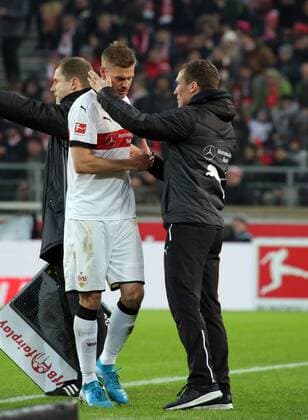 VfB Stuttgart FC Bayern Munich Germany Stuttgart 16 12 2017 Football Bundesliga Season 2017 2018 VfB Stuttgart FC Bayern Munich v L Simon Terodde VfB Stuttgart Hannes Wolf Coach VfB Stuttgart