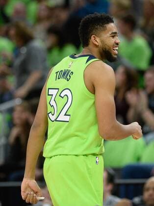 December 16, 2017 - Minneapolis, MN, USA - The Minnesota Timberwolves Karl-Anthony Towns (32) reacts after a first-quarter dunk, forcing a timeout by the Phoenix Suns on Saturday, Dec. 16, 2017, at Target Center in Minneapolis. Phoenix at Minneosta - ZUMAm67_ 20171216_zaf_m67_073 Copyright: xAaronxLavinskyx