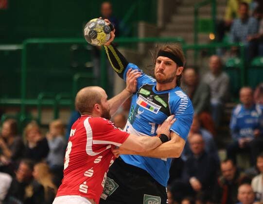 HBL 2 Handball Bundesliga Season 2017 2018 18 Matchday Bergischer HC HC Rhein Vikings Kristian Nippes Bergischer HC left and Heider Thomas Rhein Vikings