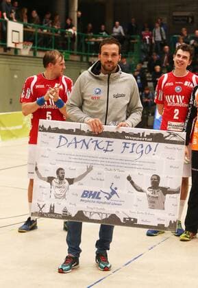 HBL 2 Handball Bundesliga Season 2017 2018 18 Matchday Bergischer HC HC Rhein Vikings goodbye to Viktor Szilagyi Bergischer HC Thanks Figo