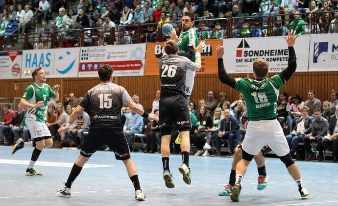 Patrick Schmidt DJK Rimpar Wolves Julian Renninger VfL Eintracht Hagen Dominik Waldhof VfL Eintracht Hagen Benjamin Herth DJK Rimpar Wolves Jan Schäffer DJK Rimpar Wolves DKB 2 Handball Bundesliga DJK Rimpar Wolves VfL Eintracht Hagen xfskrx