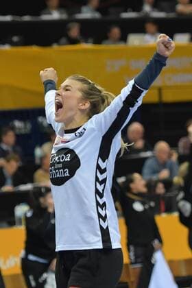 GER IHF World Cup 2017 match for 3rd place Sweden vs Netherlands 17 12 17 Barcleycard Arena Hamburg GER IHF World Cup 2017 match for 3rd place Sweden vs Netherlands in picture Torhueterin Jasmina Jankovic Netherlands 23 rejoices nordphotox xWitke nph00002