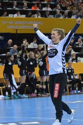 GER IHF World Cup 2017 match for 3rd place Sweden vs Netherlands 17 12 17 Barcleycard Arena Hamburg GER IHF World Cup 2017 match for 3rd place Sweden vs Netherlands in picture Torhueterin Jasmina Jankovic Netherlands 23 rejoices nordphotox xWitke nph00002