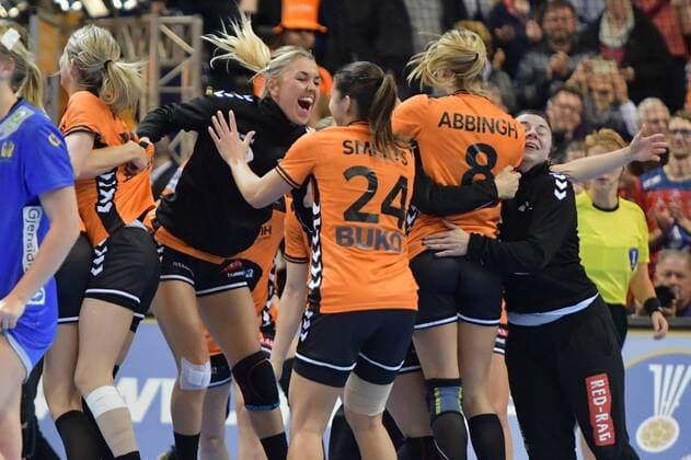 GER GERF World Cup 2017 match for 3rd place Sweden vs Netherlands 17 12 17 Barleyycard Arena Hamburg GER IHF World Championship 2017 match for 3rd place Sweden vs Netherlands in the picture the Dutch team cheers over the victory and thus the achievement of the 3rd place nordphotox xWitke nph00002