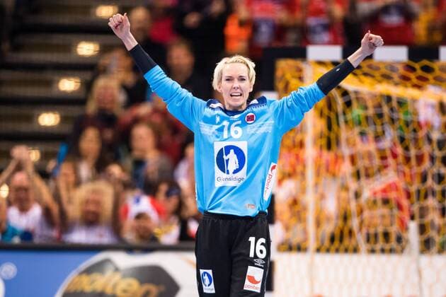 171217 Norways Murderer Katrine Lunde celebrates the final between France and Norway during the World Cup on 17 December 2017 in Hamburg  Copyright: CARLxSANDIN BB171217CS115