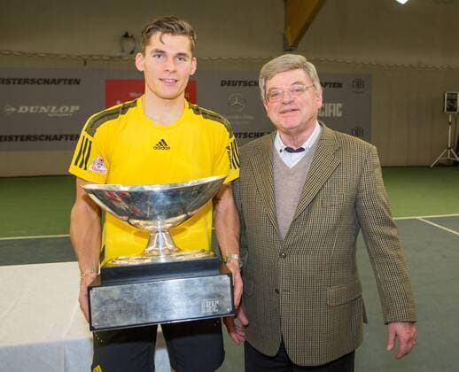 DANIEL MASUR and TVM President Dr Manfred Weber Tennis German Championships 2017 German Championship Biberach an der Riss Baden Wuerttemberg Germany 17 December 2017 Â Copyright: xJuergenxHasenkopfx