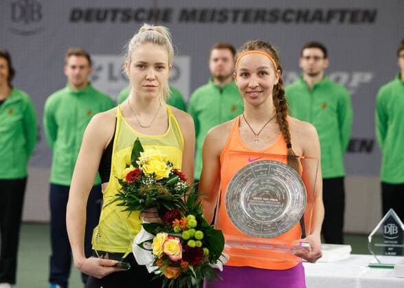 TAMARA KORPATSCH and finalist KATHARINA HOBGARSKI Tennis German Championships 2017 German Championship Biberach an der Riss Baden Wuerttemberg Germany 17 December 2017 Â Copyright: xJuergenxHasenkopfx