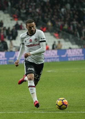 Cenk Tosun of Besiktas during the Turkish Superlig match between Besiktas and Osmanlispor at Vodafone Park in Istanbul on December 17 , 2017. Final Scores : Besiktas 5 - Osmanlispor 1 