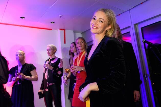 171217 Stine Bredal Oftedal at the Norwegian party after the final of the World Cup at 17 December 2017 in Hamburg  Copyright: CARLxSANDIN BB171217CS216