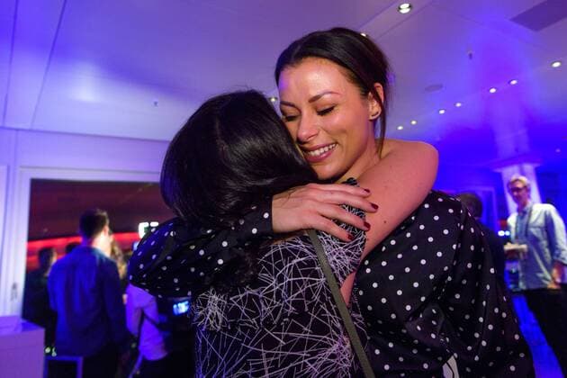 171217 Cecilie Steinmann Ness and Nora Mørk at the Norwegian party after the final of the World Cup at 17 December 2017 in Hamburg  Copyright: CARLxSANDIN BB171217CS219