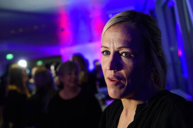 171217 Heidi Lke is interviewed at the Norwegian party after the final of the World Cup at 17 December 2017 in Hamburg  Copyright: CARLxSANDIN BB171217CS235