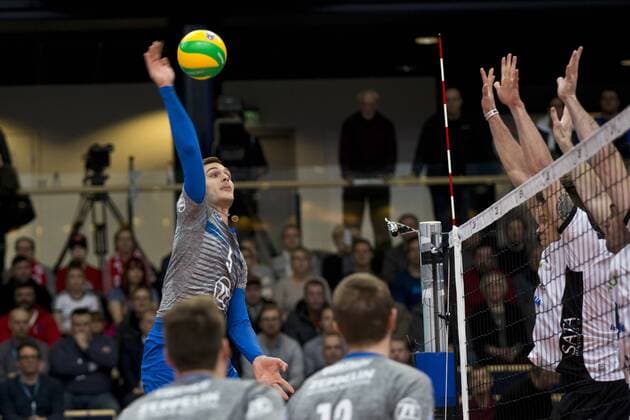 David Sossenheimer 5, VfB during the Volleyball 2018 CEV Champions League Sastamala - VfB Friedrichshafen match 19. December 2017 in Vantaa, Finland.  Copyright: xTomixHänninenx NP24_00052887