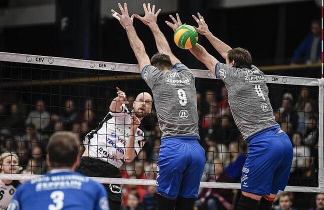 Bilder des Tages - SPORT 20171219, Vantaa, Finland 2018 CEV Volleyball Men s Champions League match Ford Store Levoranta Sastamala vs VfB Friedrichshafen Olli Kunnari Jarno Kuusinen All Over Press  1.03762971