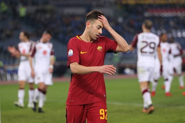 Fußball, Coppa Italia, AS Rom - FC Turin DEJECTION EL SHAARAWY DELUSIONE Roma 20-12-2017 Stadio Olimpico Calcio Tim Cup Coppa Italia 2017 2018 Roma - Torino Foto Gino Mancini Insidefoto ginoxmancini