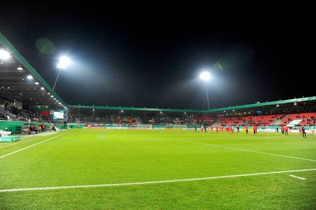 Look in the Voith arena Germany Heidenheim sports football DFB Cup knockout 1 FC Heidenheim vs. Eintracht Frankfurt 20 12 2017 Voith arena