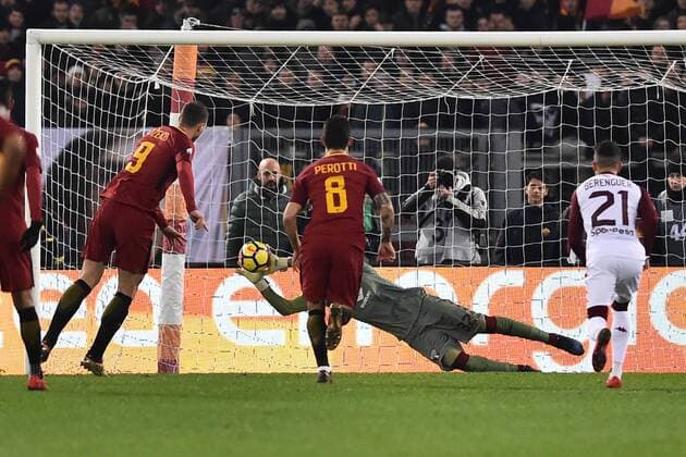 Fußball, Coppa Italia, AS Rom - FC Turin Roma 20-12-2017 Olimpic Stadium Roma Torino Tim Cup Nella Foto the penalty failed Edin Dzeko Photo Fotografo01  Copyright: xFotografo01x xIPAx xFotografo01x