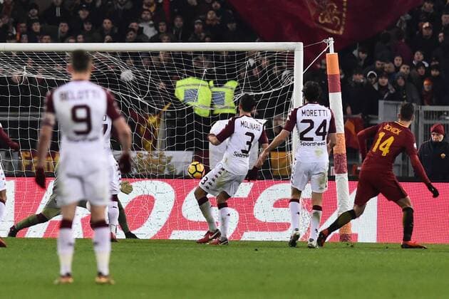 Fußball, Coppa Italia, AS Rom - FC Turin Roma 20-12-2017 Olimpic Stadium Roma Torino Tim Cup Nella Foto Patrik Schick scores on goal Photo Fotografo01  Copyright: xFotografo01x xIPAx xFotografo01x